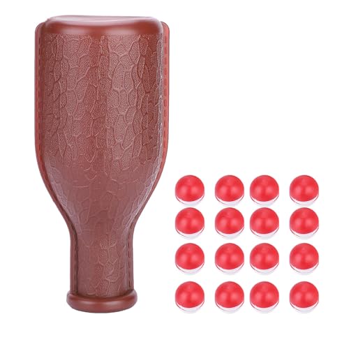 Fockety Billard-Shaker-Flasche mit 16 Nummerierten Tally-Kugeln, Erhöht die Spielschwierigkeit und das Interesse mit Braunem Gummimaterial, für -, Erbsen- und Pillenpool-Spiele von Fockety