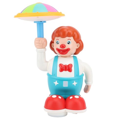 Fockety Tanzendes Clown-Spielzeug für Kleinkinder, Drehbarer Regenschirm, Batteriebetrieben, Universelles Laufmusikalisches Frühlern-Bildungsmusikalisches, Leuchtendes von Fockety