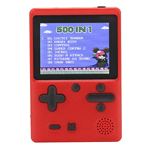 Handheld Game Console, 3-Zoll-Retro-Spiel-Konsole mit 400 klassischen Handheld-Spiele, 1020mAh wiederaufladbare Batterie tragbare Spielkonsole Unterstützung TV-Anschluss 2 Spieler (Rot) von Fockety