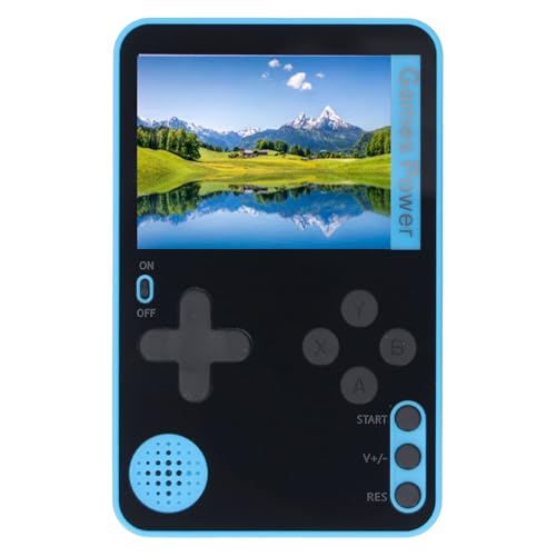 Handheld-Spielekonsole, 2,4-Zoll-Bildschirm, Retro-Spielekonsole mit 500 Spielen, 64 x 101 mm tragbare Videospielkonsole für Kinder und Erwachsene (Blue) von Fockety