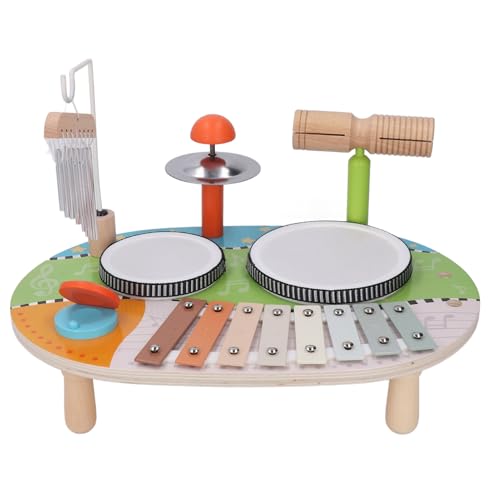 Kinder-Trommel-Set, Schlagzeug Percussions Windspiel Einstellbare Lautstärke Klarer Ton Baby-Musikinstrument Einfach zu montieren Montessori Musikinstrumente Spielzeug von Fockety