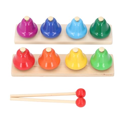 Schreibtischglocken für Kinder, 8 Noten, Musikglocken, Buntes Handglocken-Set, Schlaginstrument, Pädagogisches Musikspielzeug, Kindermusikinstrument, und Mädchen, von Fockety