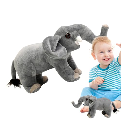 Baby-Elefant-Plüschtier | Elefanten-Kuscheltier | Elefanten-Plüsch-Sammlerstück | Kreatives kleines Kuscheltier mit Safari-Motiv, weiches und kuscheliges Spielzeug für Heimdekoration und Kinder von Foeirp