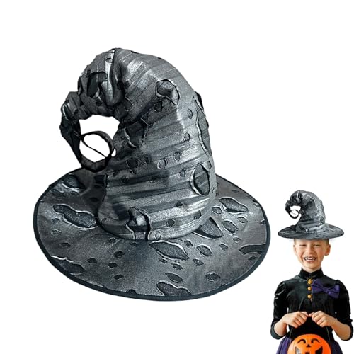 Cosplay Hexenhut | Zaubererhut mit breiter Krempe | Halloween breite Krempe | Zaubererhut mit breiter Krempe, Halloween-Hexenhut, lustiger Hexenhut, großer Falten-Hexenhut, Kostüm-Party-Hexenhut, Perf von Foeirp