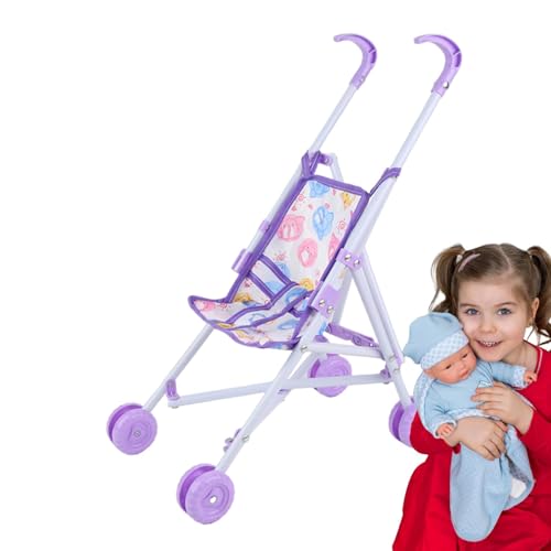 Dolls Pram, Toy Dolls Cart, Baby Doll Pushchair, Baby Doll Stroller Toy, Doll Accessories Toys for Boys Girls Babie, Portable Doll Pram, Umbrella Stroller T-Shaped Belt Toy for Realistic Pretend Play von Foeirp