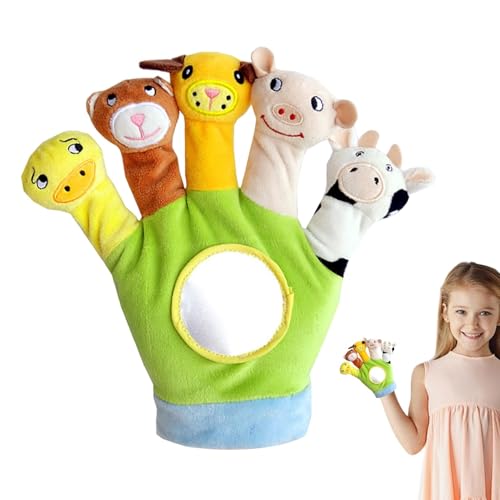 Foeirp Handpuppe für Kinder,Plüsch-Handpuppe - Theatershow Zeitpuppe,5 Tierdesigns, Handpuppenhandschuhe, Plüschpuppe, interaktives Lernspielzeug zum Geschichtenerzählen von Foeirp