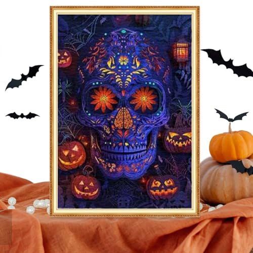 Foeirp Puzzle-Dekorationen, Spielzeug, Halloween-Puzzle,Halloween-Schädel-Puzzle-Brettspiel - Lustiges Halloween-Puzzlespiel für Zuhause, Auto, Outdoor, Roadtrip von Foeirp