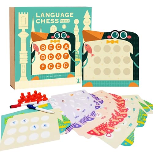 Language Learning Games, Multiplayer Word Puzzles, Educational Language Games, Interactive Bilingual Cards, 26.5x25.6x6.5cm/10.43x10.08x2.56 Inches for Boys and Girls von Foeirp