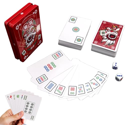 Traditionelles Mahjong-Spiel, Familien-Mahjong-Aktivitäten, soziale Mahjong-Karten, traditionelle Mahjong-Karten 8,7 x 5,7 cm/3,42 x 2,24 Zoll für Treffen mit Freunden, soziale Aktivitäten, Partys, Fa von Foeirp