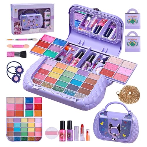 Waschbares Make-up-Set, Prinzessin-Make-up-Spielzeug, Kosmetik-Spielset für Mädchen, Mädchen-Make-up-Set, waschbares Kosmetik-Set, Spielzeug-Make-up für Kinder, Mädchen über 3 Jahre von Foeirp