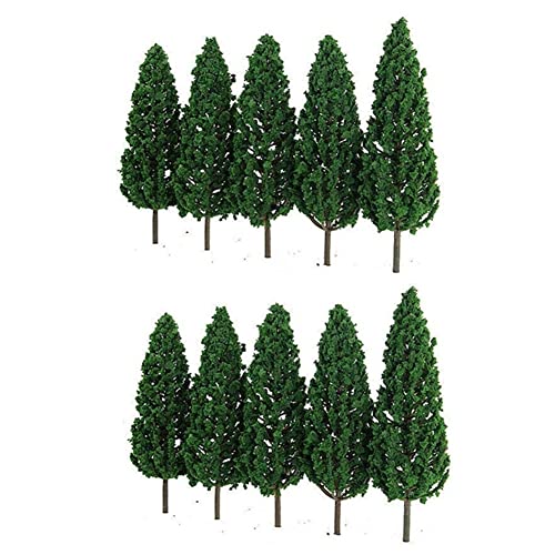 Foemey 10 Stück Pins 1:25 Zug Modell Eisenbahngebäude Baum Modell Grün für Maßstab O /25 Layout Eisen Landschaft von Foemey