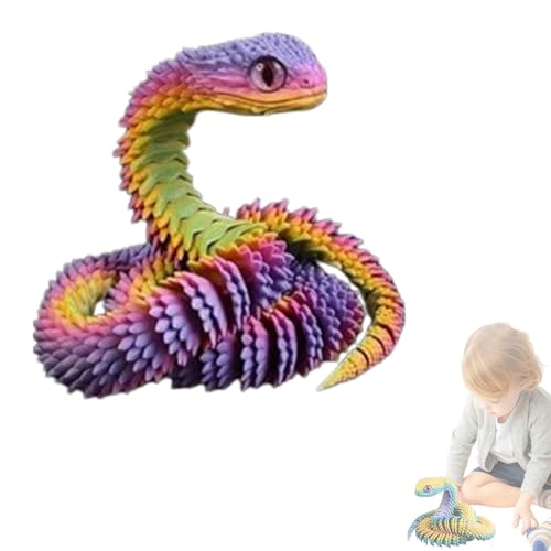 Fogukier 3D-gedruckte Schlange, bewegliches Flexibles Zappelspielzeug, kreatives 3D-gedrucktes Tierspielzeug, entspannendes Spielzeug, Flexible Zappelschlangenfigur, 3D-gedrucktes Spielzeug von Fogukier