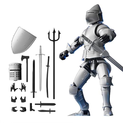 Fogukier Anime-Actionfiguren, 13, mittelalterlicher Ritter, Actionfiguren-Set, bewegliche 13-Krieger-Figur mit Waffen und Schilden, Desktop-Dekoration für Spieleliebhaber von Fogukier