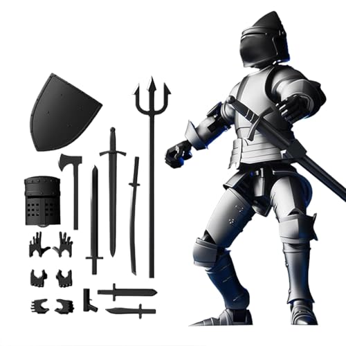 Fogukier Anime-Actionfiguren, 13, mittelalterlicher Ritter, Actionfiguren-Set, bewegliche 13-Krieger-Figur mit Waffen und Schilden, Desktop-Dekoration für Spieleliebhaber von Fogukier