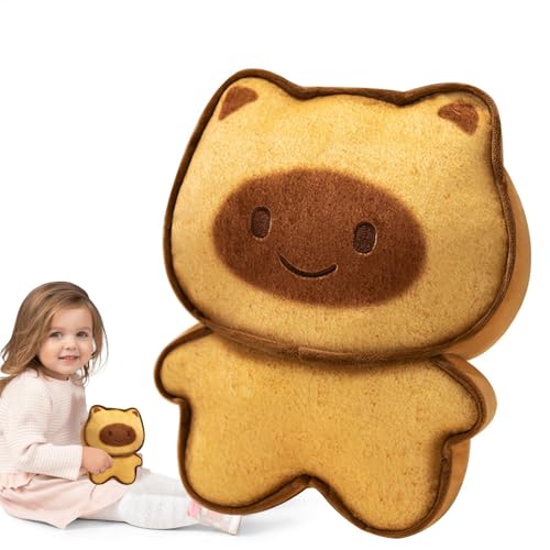 Fogukier Backgefülltier, Brotgefüllte Tier,Simulation Toast Cat Capybara Plüschspielzeug - Home Decor Schöne gefüllte Puppenanhänger, entzückendes Kissen für Bettsofa von Fogukier