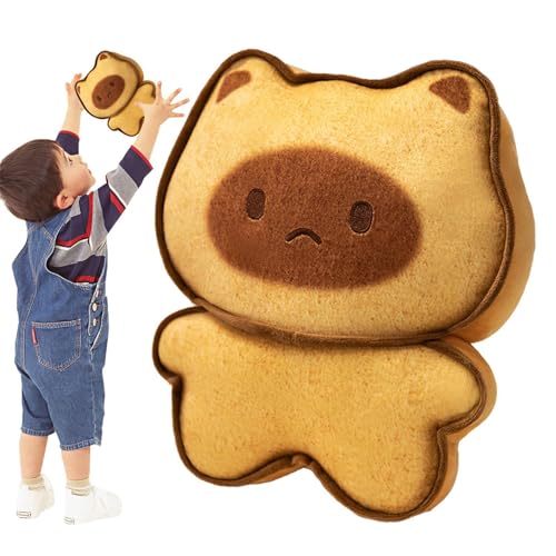 Fogukier Brotgefüllte Tier, Essen ausgestopftes Tier - Nettes Toast Cat Capybara Plüschspielzeug - Home Decor Schöne gefüllte Puppenanhänger, entzückendes Kissen für Bettsofa von Fogukier