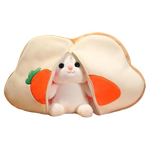 Fogukier Bunny transformiert, Plüsch Reißverschluss Bunny - Kleine Stofftiere,Toast Design Bunny Plushie Puppe, süßes Stofftier, süße stickige Puppe für Mädchen von Fogukier