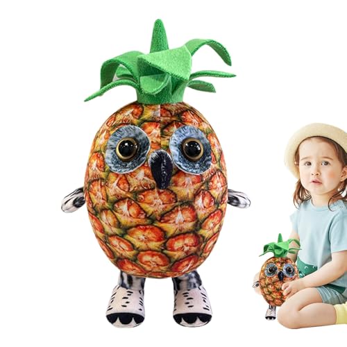 Fogukier Frucht-Ananas-Kuscheltiere, Gefüllte Plüsch-Ananas-Puppe | Umarmbare Ananas-Eule-Stoffpuppe | Plüsch-Ananas-Spielzeug für Wohnzimmer, Schlafzimmer, Kinderbett, Sofa von Fogukier