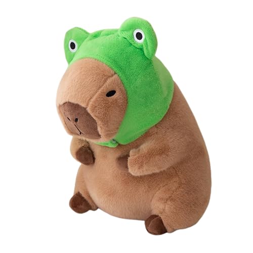 Fogukier Gefüllter Wasserschwein-Plüsch,Gefüllter Wasserschwein - Niedliche Capybara-Kuscheltiere, 27,9 cm (11 Zoll), mit schönen Kopfbedeckungen, Plüschtiere, Capybara-Stofftier,Entzückendes von Fogukier