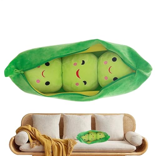 Fogukier PEA Plüsch, Erbsenplüschkissen | Süße Erbsengefüllungsspielzeug in einem Pod,Cartoon -Pflanzenpuppe Verschiedene Größen, Neuheit Design, weich Bequeme grüne, kuschelkuschelplüschies von Fogukier