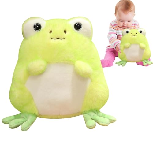 Fogukier Plüschfrosch für Kinder,Frosch-Plüschpuppe | Frosch-Cartoon-Wurfkissen-Spielzeug,Weiches und bequemes Wurfkissenspielzeug für Wohnzimmer, Couch, Schlafzimmer, Spielzimmer, Kinderzimmer von Fogukier