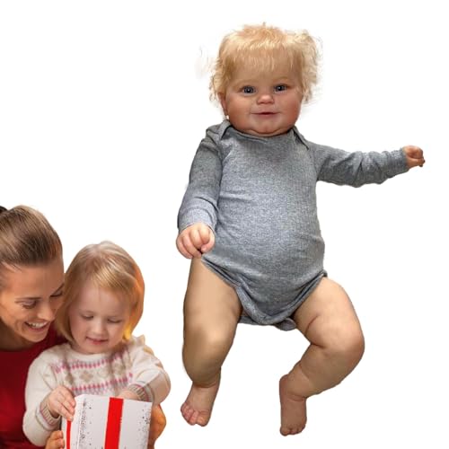 Fogukier Reborn-Puppe,Reborn-Puppe Mädchen | 20 Zoll echte wiedergeborene Babys mit blondem, lockigem Haar | Weiche Silikon-bewegliche Babys aus dem echten Leben mit weichem Tuch, die echt von Fogukier