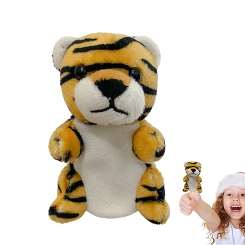 Fogukier Tierpuppen für Kinder,Tierpuppen realistisch - Löwenpuppen | Niedliche Tiger-Fingerpuppen, weiche Plüsch-Nilpferd-Handpuppen für Kleinkinder von Fogukier