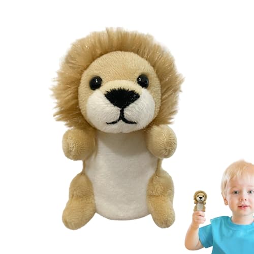 Fogukier Tierpuppen realistisch, Tierhandpuppen für Kinder - Tiger-Fingerpuppen,Niedliche Tiger-Fingerpuppen, weiche Plüsch-Nilpferd-Handpuppen für Kleinkinder von Fogukier