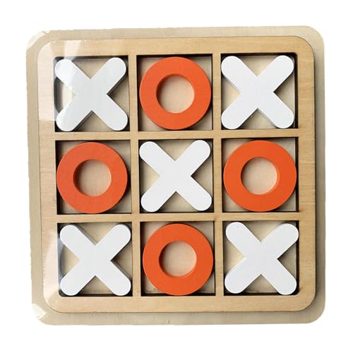 Holz-Tic-Tac-Toe-Spiel, hölzernes Nullen- und Kreuzspiel, Couchtisch-Dekoration, Strategie-Brettspiel für Familien, Reisespiele von Fogukier