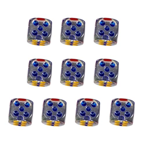 16-mm Würfelset Aus Acryl Sechsseitige Würfel Mit Punkten Quadratischer Block Mathematikunterricht Für Kinder Lernspielzeug Runde Ecken Würfelset Kleine Bunte Würfel Würfel Mit Zahlen von Fogun