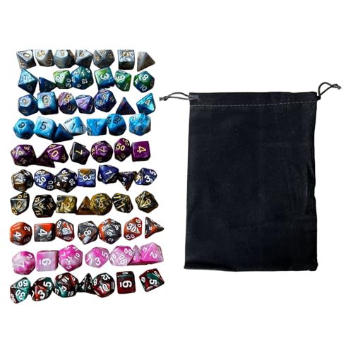 70Pcs Acryl Polyhedral Würfel Mehrseitige Spiel Würfel 10 Farbe Brettspiel Würfel Für Rolle Spielen Tisch Spiel Polyhedral Würfel Set von Fogun