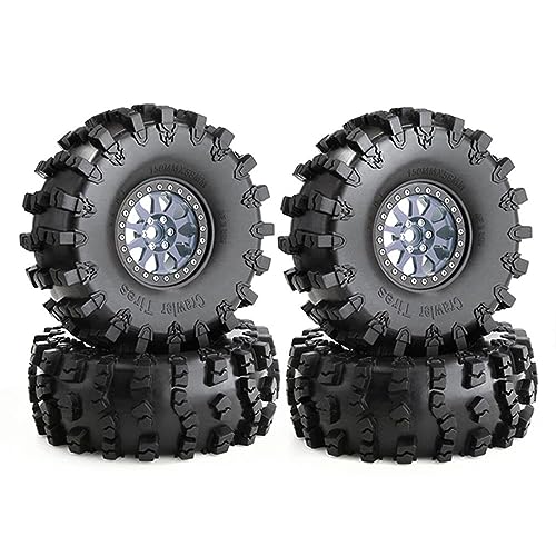 Fogun 4 Stück 2 2 Beadlock 10-Speichen Radfelgen Gummireifen 1/10 Crawler SCX10 RBX10 90048 90018 von Fogun