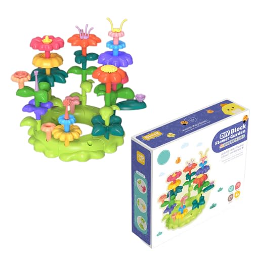 Fogun Blumen Baustein Stapelspiel Kleinkinder Blumengarten Baustein Spielzeug Gartenarbeit Vorgebendes Spielzeug STEM Spielzeug von Fogun