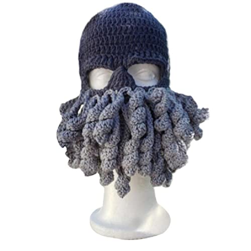 Fogun OctopusBeanie Strickmützen OctopusHat Lustige Balaclavas OctopusMask OctopusBalaclava Halloween Balaclavas Octopusmask von Fogun