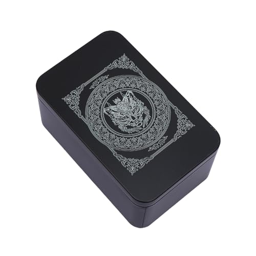 Fogun Rechteckige Metall Kartenbox Spielkarten Tarot Behälter Schmuck Aufbewahrungskoffer Verpackung Spiel Leere Karten Aufbewahrungsbox Seitliche Einlage Aufbewahrungsbox von Fogun