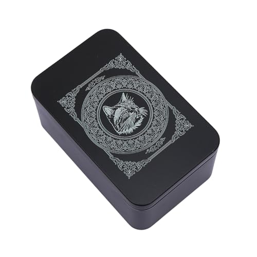 Fogun Rechteckige Metall Kartenbox Spielkarten Tarot Behälter Schmuck Aufbewahrungskoffer Verpackung Spiel Leere Karten Aufbewahrungsbox Seitliche Einlage Aufbewahrungsbox von Fogun