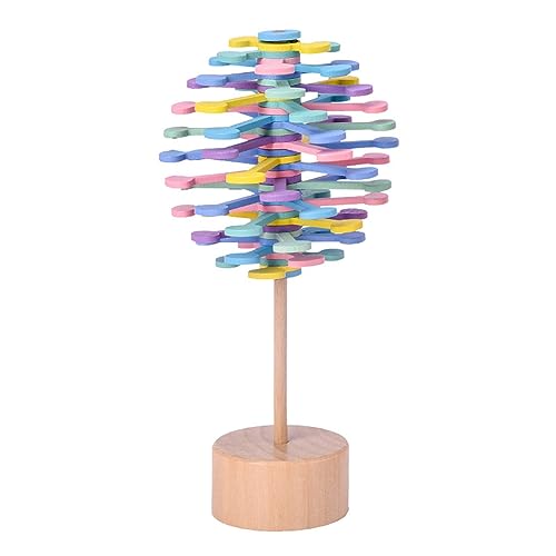 Fogun Rotierender Lollipop Holz Eltern Kind Buntes Lernspielzeug Dekompressionsornament Haushalt Home Office Dekoration von Fogun