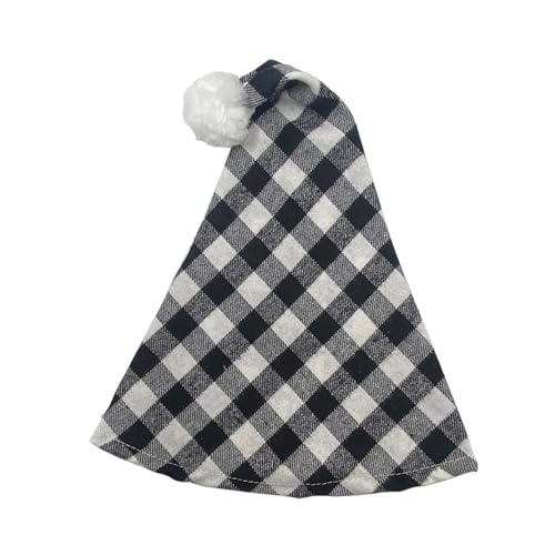 Fogun Weihnachten Plaids Santa Hüte Vintage Weihnachten Gewebt Santa Plaids Cap Neujahr Urlaub Party von Fogun