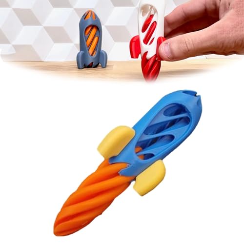 3D-gedruckte Helix-Weltraumrakete, 3D-gedruckte Vortex-Weltraumrakete, Fidget-Vortex-Spinner-Spielzeug, lustiges 3D-Mini-Helix-Weltraumraketenmodell, 3D-Tischdekoration (Orange) von Fokayo