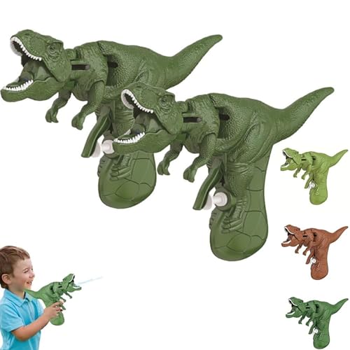 Dinosaurier-Wasserpistolen-Spielzeug für Kinder, Wasserblaster-Wasserpistolen für Kinder im Alter von 3–5 Jahren, Dino-Wasserspritzpistolen, können Ihren Mund öffnen und schließen (2 Dunkelgrün) von Fokayo