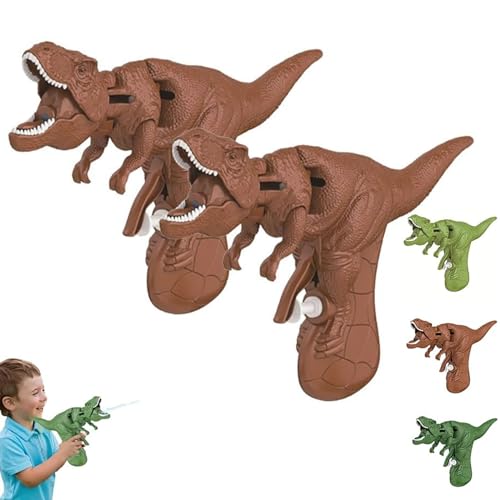 Dinosaurier-Wasserpistolen-Spielzeug für Kinder, Wasserblaster-Wasserpistolen für Kinder im Alter von 3–5 Jahren, Dino-Wasserspritzpistolen, können Ihren Mund öffnen und schließen (2 Braun) von Fokayo