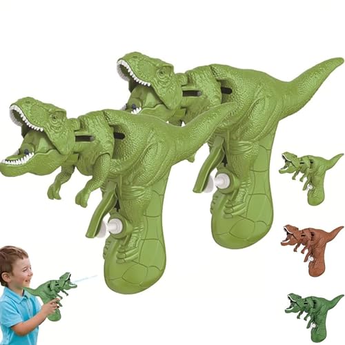Dinosaurier-Wasserpistolen-Spielzeug für Kinder, Wasserblaster-Wasserpistolen für Kinder im Alter von 3–5 Jahren, Dino-Wasserspritzpistolen, können Ihren Mund öffnen und schließen (2 Grün) von Fokayo
