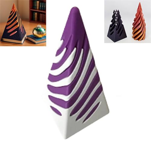 Fokayo Impossible Pyramid Passthrough-Skulptur, 3D-gedruckte Impossible Pyramid Passthrough-Skulptur, 3D-Pyramidenstatue, Helix-Nuss-Spiral-Kegel-Fidel-Fidget-Spielzeug (Pueple) von Fokayo