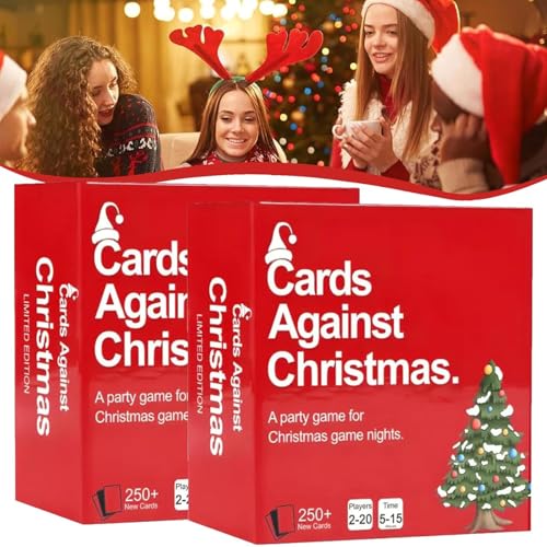 Fokayo Karten gegen Weihnachten – Spiel für Weihnachtsabende, Konversationskartenspiele für Erwachsenenpartys, EIN Partykartenspiel für den Weihnachtsspielabend (2Pcs) von Fokayo