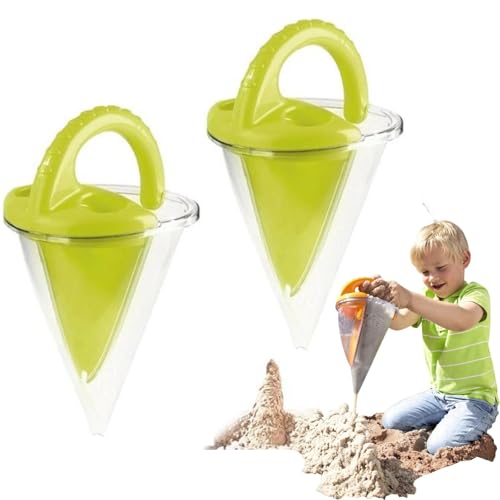 Fokayo Sand-Spritztrichter – Strandspielzeug für ältere Kinder, Ultimatives Sand- und Wassermischspielzeug für spektakuläre Kreationen, Sand- und Wasser-Spritztrichter, Sandburg-Bausatz (2pcs) von Fokayo