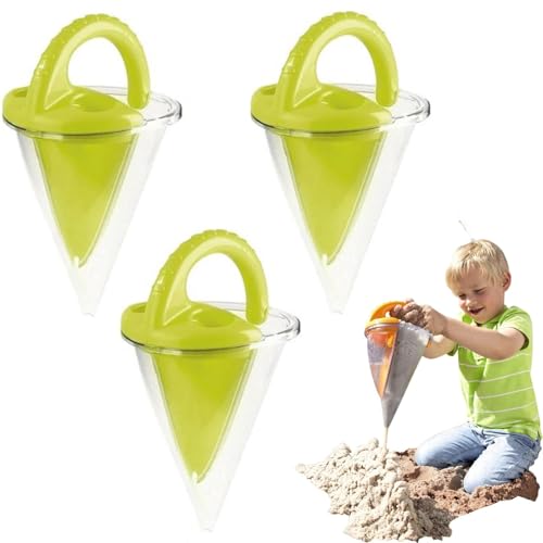 Fokayo Sand-Spritztrichter – Strandspielzeug für ältere Kinder, Ultimatives Sand- und Wassermischspielzeug für spektakuläre Kreationen, Sand- und Wasser-Spritztrichter, Sandburg-Bausatz (3pcs) von Fokayo