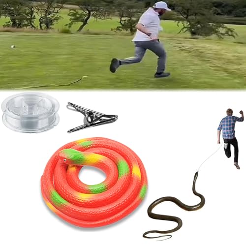 Fokayo Schlangenstreich mit Schnurclip – Clip-On-Schlangenstreich, Schlange an Einer Schnur, die Menschen jagt, DIY-Golf-Schlangenstreich mit Schnur und Clip (E) von Fokayo