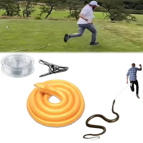 Fokayo Schlangenstreich mit Schnurclip – Clip-On-Schlangenstreich, Schlange an Einer Schnur, die Menschen jagt, DIY-Golf-Schlangenstreich mit Schnur und Clip (G) von Fokayo