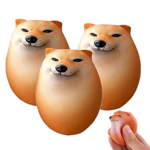 Shibako-Hunde-Squishy-Ei, Shibako-Hunde-Ei-Spielzeug, Shibako-Squishy-Ei, Shibako-Ei, Shiba-Inu-Welpen-Quetschspielzeug zum Stressabbau (3pcs) von Fokayo