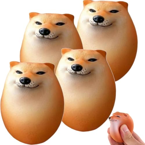 Shibako-Hunde-Squishy-Ei, Shibako-Hunde-Ei-Spielzeug, Shibako-Squishy-Ei, Shibako-Ei, Shiba-Inu-Welpen-Quetschspielzeug zum Stressabbau (4pcs) von Fokayo